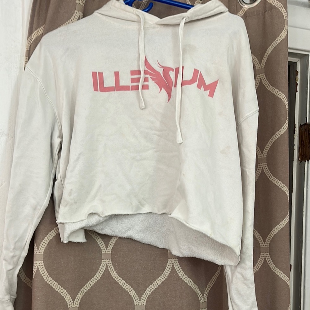 White Crop Top Hoodie